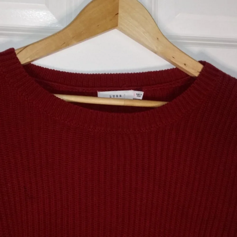 Lush Puff Sleeve Ribbed Sweater In Copper Size L - Picture 8 of 12